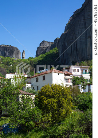 Kastraki village under the rocks of Meteora, Greece Kastraki village under the rocks of Meteora, Greece 49768561
