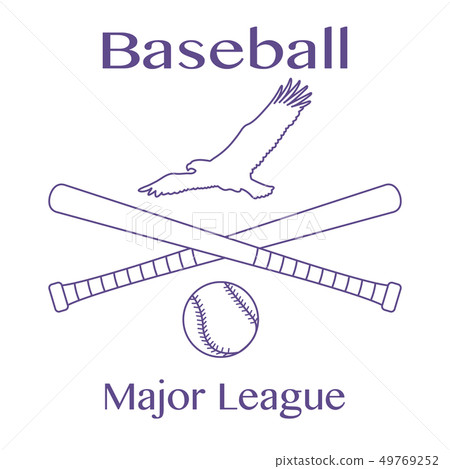 Baseball bats, ball and eagle Vector illustration 49769252