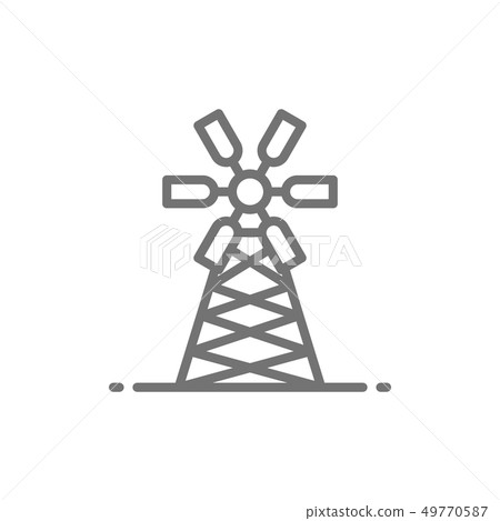 Mill, windmill, farming line icon. Mill, windmill, farming line icon. 49770587