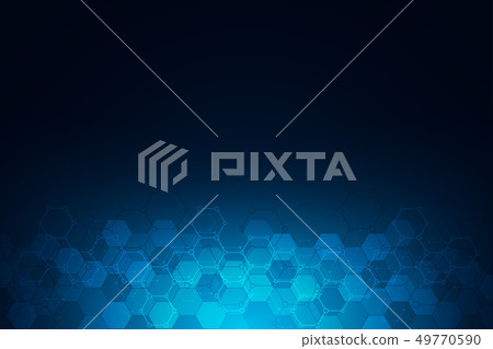 Abstract background of science and innovation technology. Technical background with hexagons pattern Abstract background of science and innovation technology. Technical background with hexagons pattern 49770590