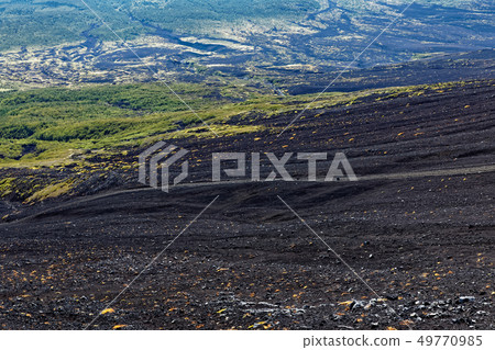 A view of Mt. Fuji, sand trails and mountain trails 49770985