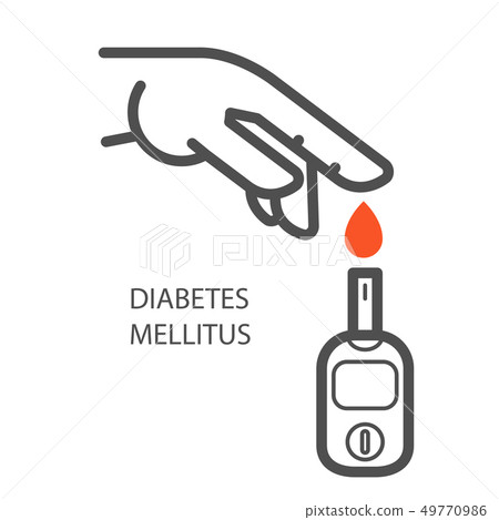 World Diabetes Day icon - blood sugar test device, World Diabetes Day icon - blood sugar test device, 49770986