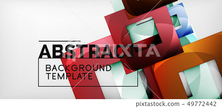 Square background, abstract squares on grey, 49772442