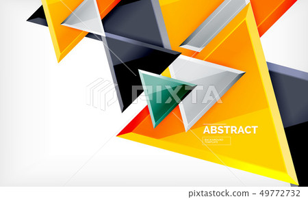 Triangular low poly background design, 49772732
