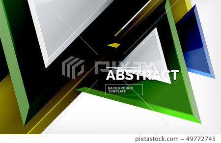 Tech futuristic geometric 3d shapes, minimal 49772745