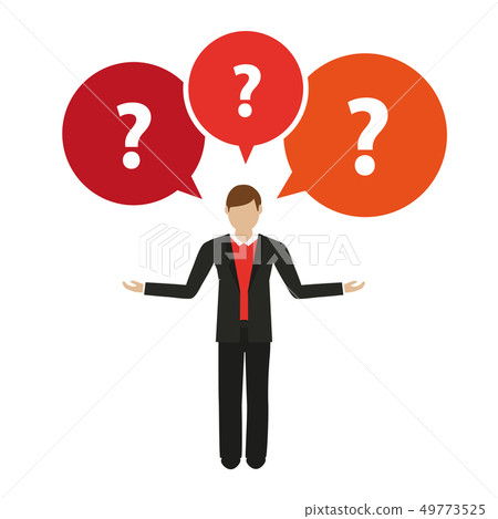 business man character has many questions 49773525