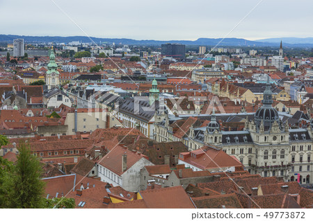 Town hall from the hill in Austria Graz Schlossberg Town hall from the hill in Austria Graz Schlossberg 49773872