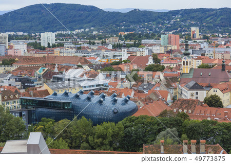 Town hall from the hill in Austria Graz Schlossberg Town hall from the hill in Austria Graz Schlossberg 49773875