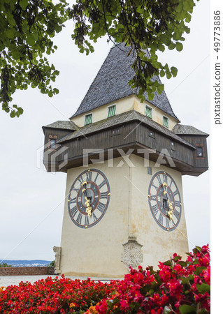  Clock tower in the hills of Austria Graz Schlossberg 49773886
