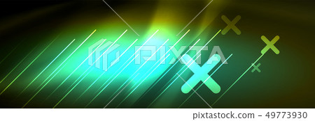 Abstract neon glowing light background. Dark 49773930