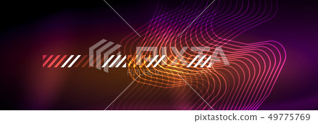 Glowing neon abstract lines, techno futuristic Glowing neon abstract lines, techno futuristic 49775769