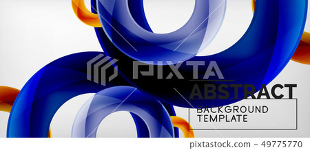 Flying circles geometric abstract background 49775770