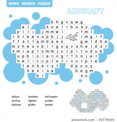 Air transport crossword game. Search words game with answer for children Air transport crossword game. Search words game with answer for children 49776009