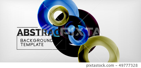 Flying circles geometric abstract background 49777328
