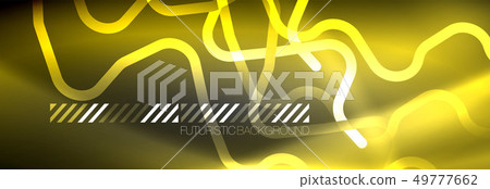 Glowing neon abstract lines, techno futuristic Glowing neon abstract lines, techno futuristic 49777662
