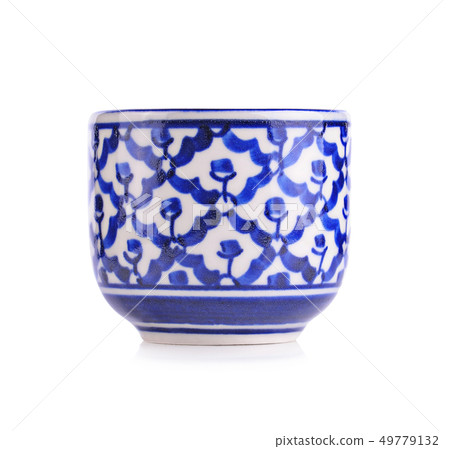 ceramic tea cup isolated on white background. 49779132