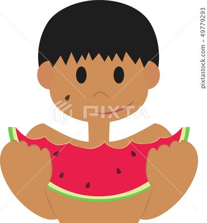 Boy holding a watermelon 49779293