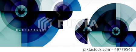 Round circles and triangles abstract background 49779546