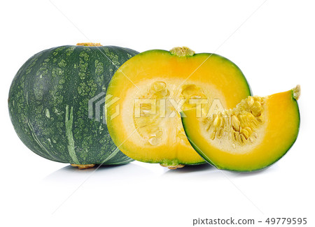 Green pumpkin isolated on the white background. Green pumpkin isolated on the white background. 49779595