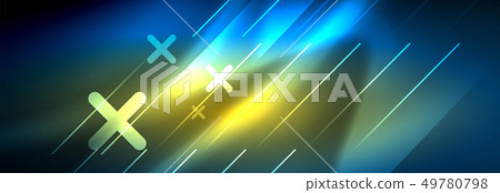 Neon glowing techno lines, hi-tech futuristic Neon glowing techno lines, hi-tech futuristic 49780798