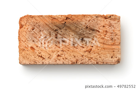 Top view of rough red clay brick 49782552