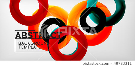 Flying circles geometric abstract background Flying circles geometric abstract background 49783311