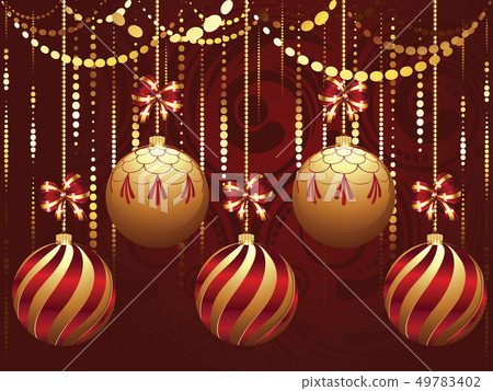 Decorative Gold Xmas Balls Decorative Gold Xmas Balls 49783402