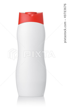 Front view of blank plastic cosmetics bottle 49783676