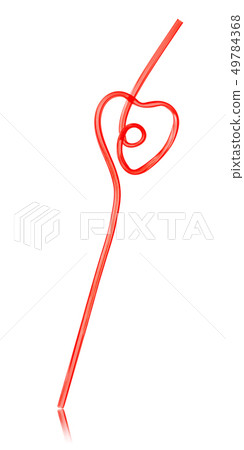 Red heart shaped drinking straw Red heart shaped drinking straw 49784368