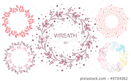 flower wreath. Floral Frame Collection. Set of cute flowers, wreath perfect for wedding invitations flower wreath. Floral Frame Collection. Set of cute flowers, wreath perfect for wedding invitations 49784862