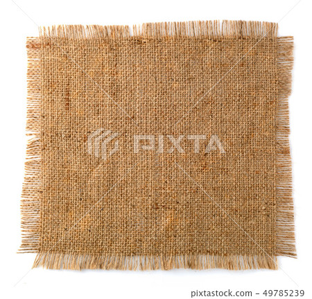 A piece of old natural fabric on a white A piece of old natural fabric on a white 49785239