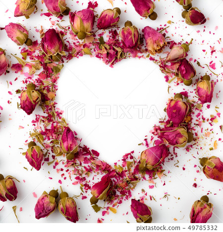 Tea rose buds are made in the form of a heart. Tea rose buds are made in the form of a heart. 49785332