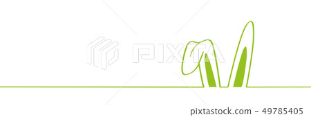 green rabbit ears border on white background easter design 49785405
