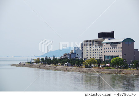 天氣晴朗的Shindo湖...島根縣松江市天氣：晴朗 49786170