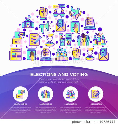 Election and voting concept in half circle 49786551