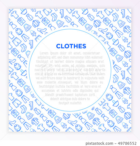 Clothing concept in circle with thin line icons 49786552