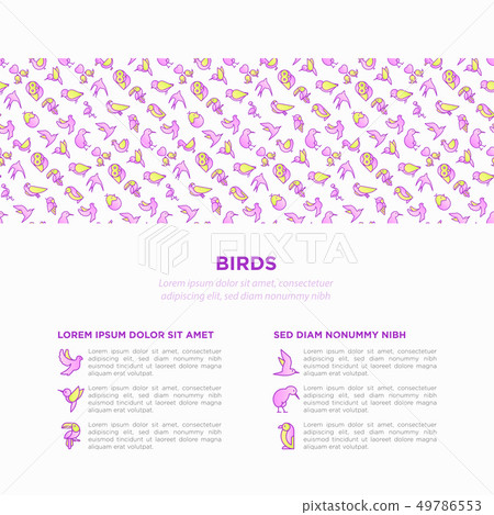 Birds concept with thin line icons set Birds concept with thin line icons set 49786553