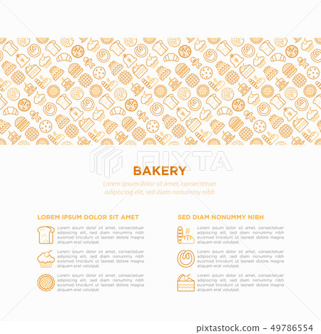 Bakery concept with thin line icons 49786554