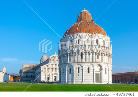 Day view of Pisa Cathedral with Leaning Tower of Pisa on Piazza dei Miracoli in Pisa, Italy Day view of Pisa Cathedral with Leaning Tower of Pisa on Piazza dei Miracoli in Pisa, Italy 49787461