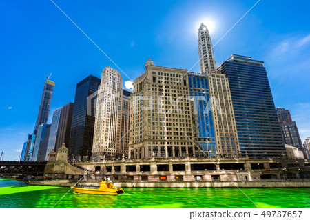 Dyeing River Chicago St' Partick Day. Dyeing River Chicago St' Partick Day. 49787657