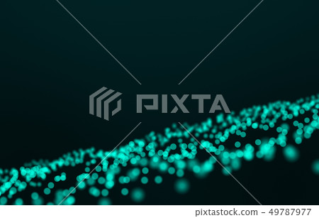 Abstract 3d rendering Wave of particles.Technology Abstract 3d rendering Wave of particles.Technology 49787977