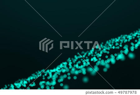 Abstract 3d rendering Wave of particles.Technology Abstract 3d rendering Wave of particles.Technology 49787978