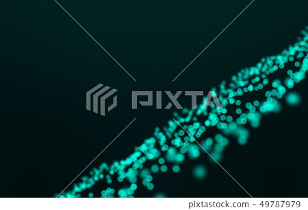 Abstract 3d rendering Wave of particles.Technology Abstract 3d rendering Wave of particles.Technology 49787979