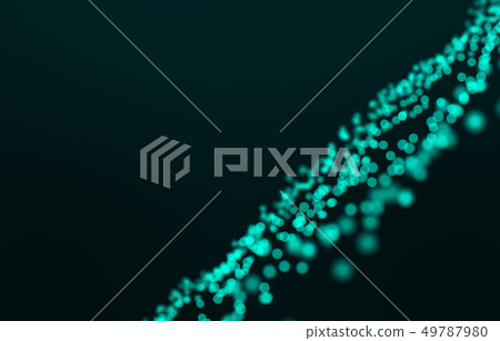 Abstract 3d rendering Wave of particles.Technology Abstract 3d rendering Wave of particles.Technology 49787980