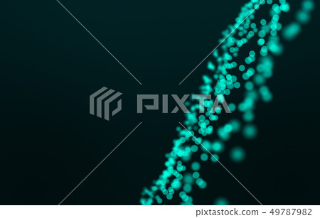 Abstract 3d rendering Wave of particles.Technology 49787982