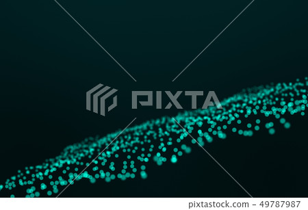 Abstract digital landscape with flowing particles. Abstract digital landscape with flowing particles. 49787987