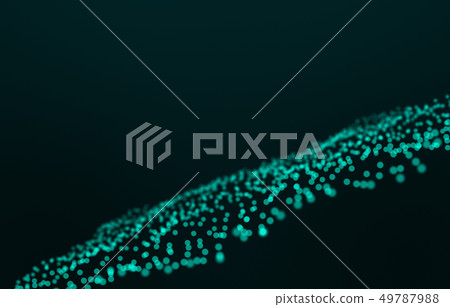 Abstract digital landscape with flowing particles. Abstract digital landscape with flowing particles. 49787988