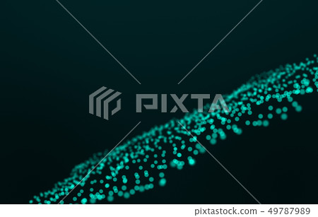 Abstract digital landscape with flowing particles. Abstract digital landscape with flowing particles. 49787989