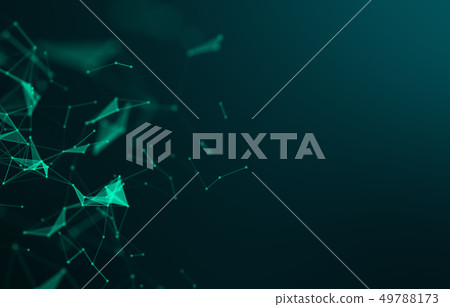 Abstract polygonal space low poly dark background 49788173