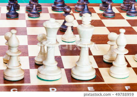 view from white side of first chess pawn moves 49788959